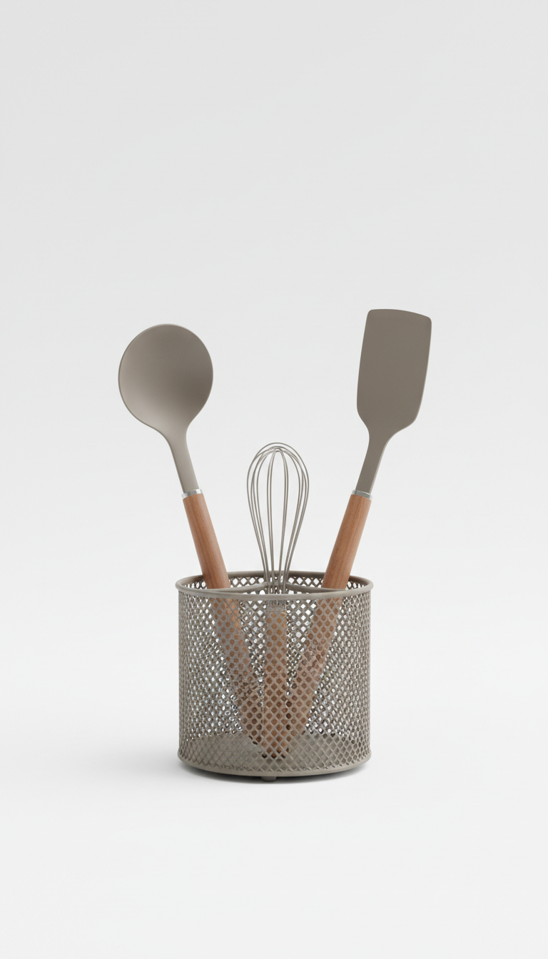 Ash Steel Utensil Caddy