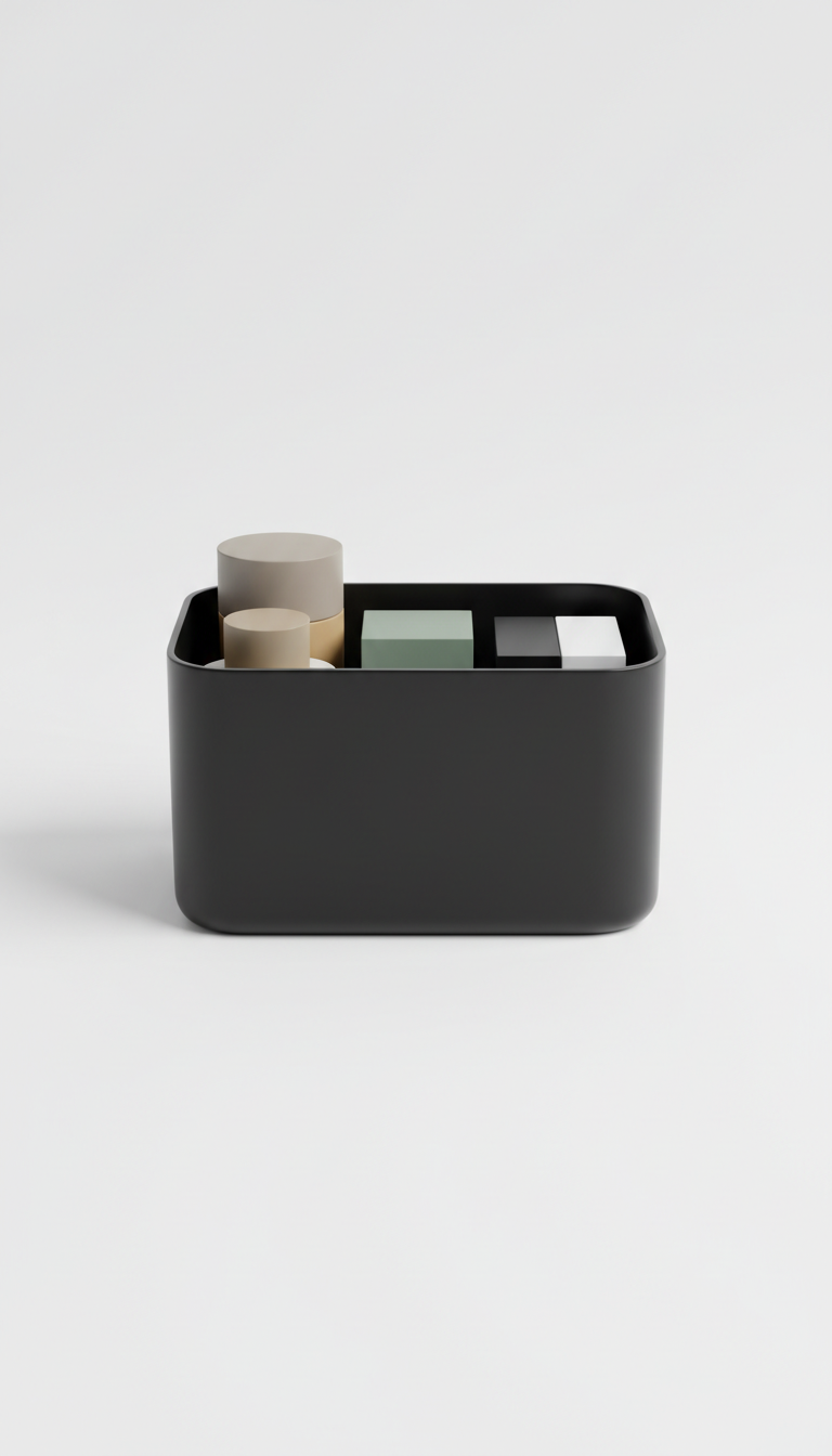 Jet Black Countertop Storage Bin