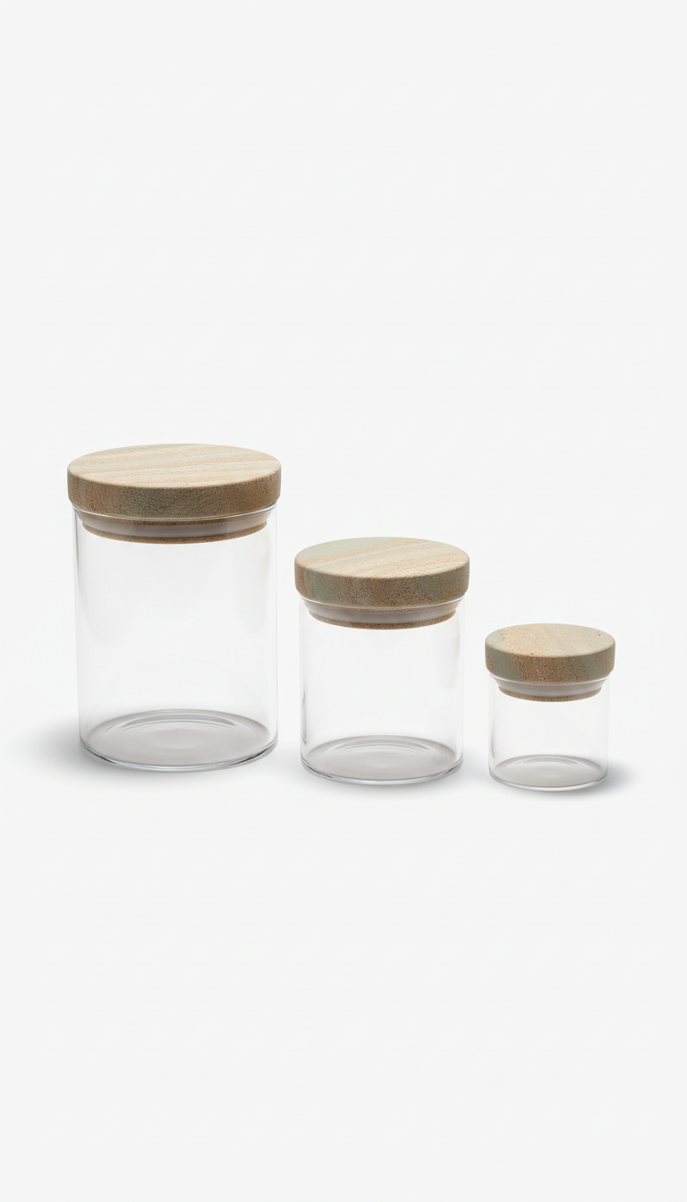 Sandstone Lid Glass Canister Set