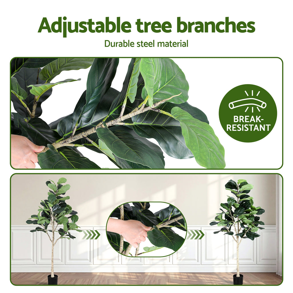Artiss 180cm Artificial Fiddle Tree Faux Trees Indoor Decor Artificial Plants Lifelike Plant 1.8M