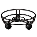 Movable Iron Potted Plant Stand for Home Garden Decoration-Black