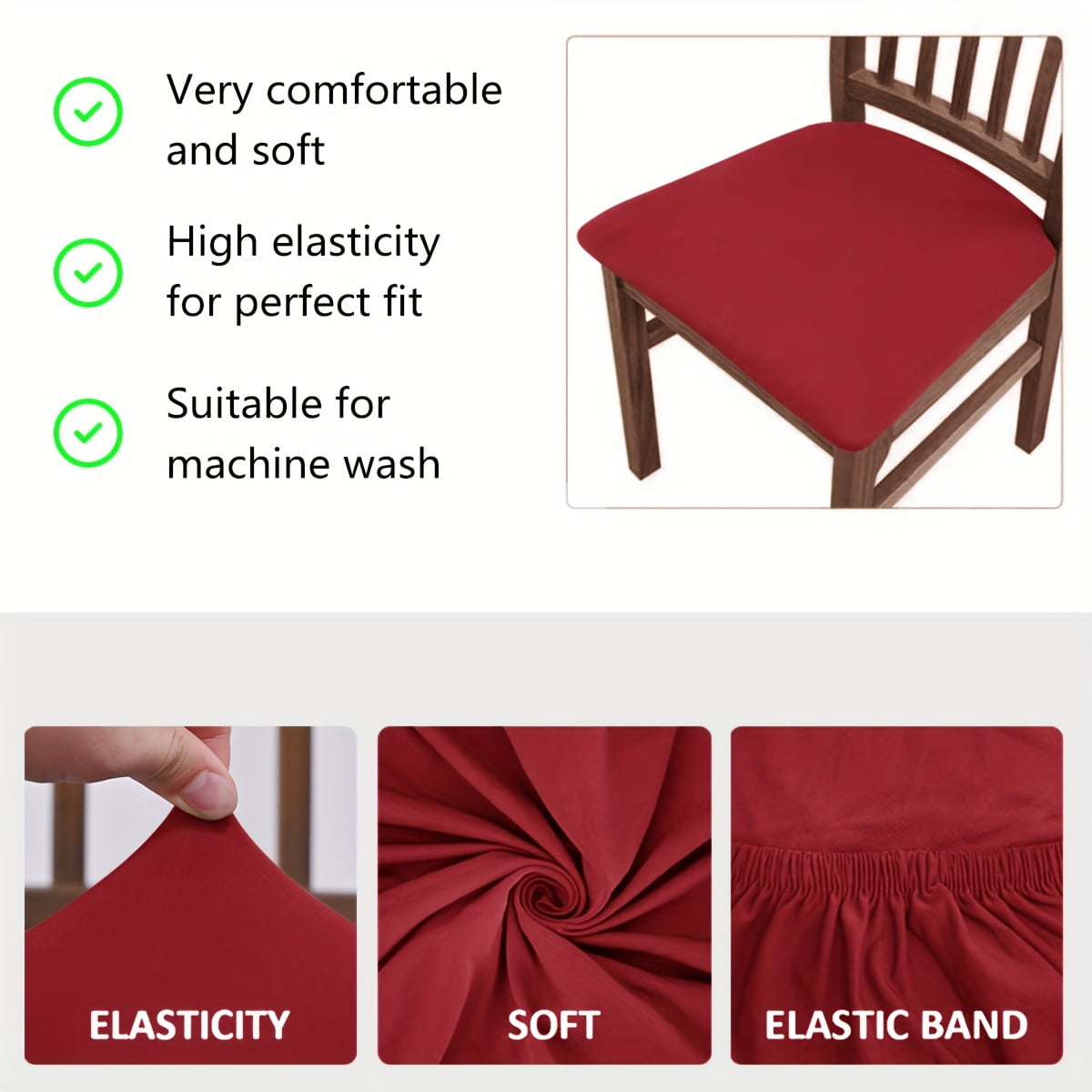 Solid Color Brushed High Elastic Chair Cover, Simple Soft And Comfortable Chair Seat Cover, Dust-proof And Dirt-resistant Chair Slipcover, Suitable For Dining Chair Office Home Decor 4pcs Dark Coffee Color