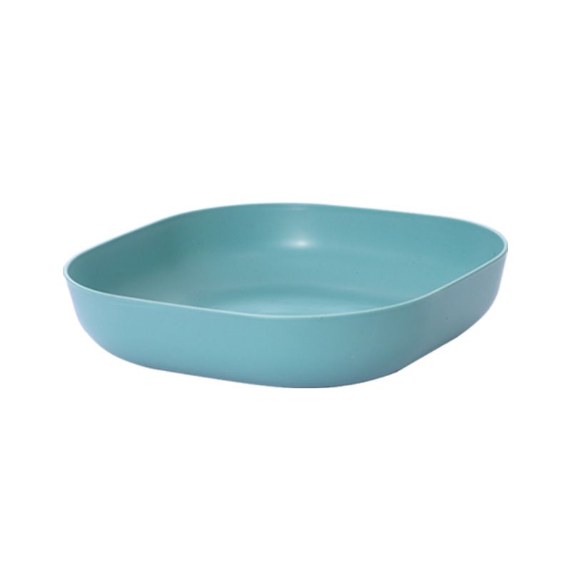 1 Piece Square Cereal Bowls,Plastic Small Bowls For Kitchen,Reusable Lightweight Dinner Plate,Plastic Square Bowl,Shallow, Green, 14 x 14 x 3 cm