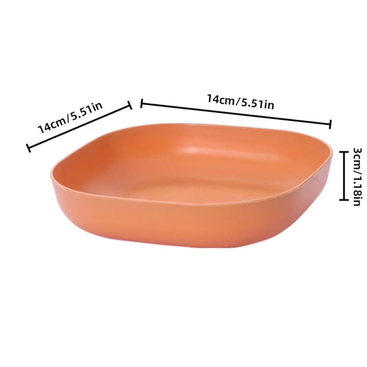 1 Piece Square Cereal Bowls,Plastic Small Bowls For Kitchen,Reusable Lightweight Dinner Plate,Plastic Square Bowl,Shallow, Green, 14 x 14 x 3 cm