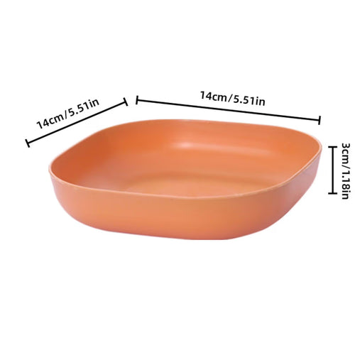 1 Piece Square Cereal Bowls,Plastic Small Bowls For Kitchen,Reusable Lightweight Dinner Plate,Plastic Square Bowl,Shallow, Green, 14 x 14 x 3 cm
