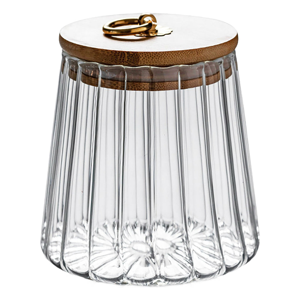Sugar Containers With Bamboo Lids,Glass Coffee Canister Airtight Food Storage Jar With Lid, Candy Glass Canister Decorative Jars For Food Sugar Coffee Beans Tea, Coffee Bar Accessories B