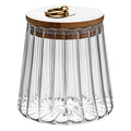 Sugar Containers With Bamboo Lids,Glass Coffee Canister Airtight Food Storage Jar With Lid, Candy Glass Canister Decorative Jars For Food Sugar Coffee Beans Tea, Coffee Bar Accessories B