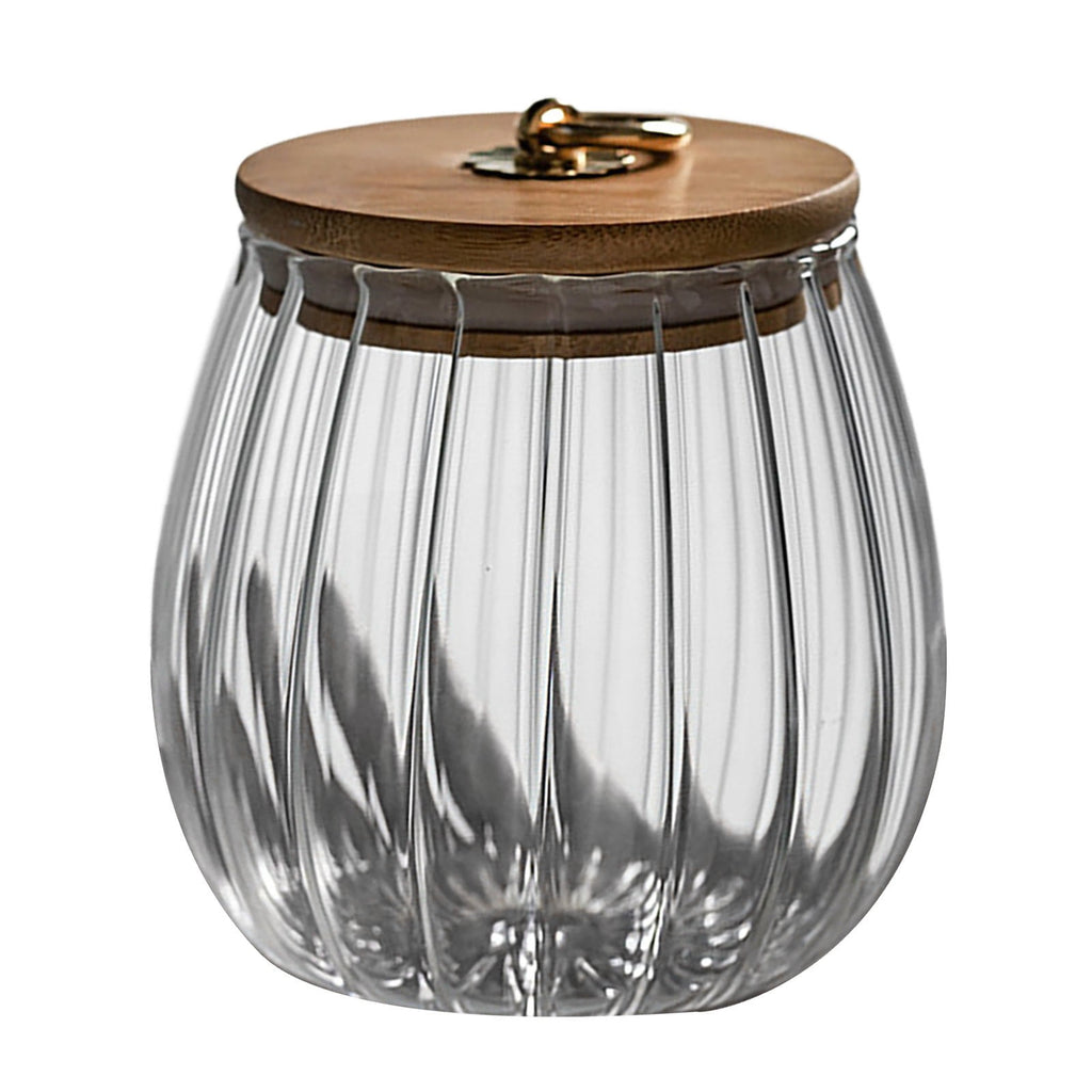 Sugar Containers With Bamboo Lids,Glass Coffee Canister Airtight Food Storage Jar With Lid, Candy Glass Canister Decorative Jars For Food Sugar Coffee Beans Tea, Coffee Bar Accessories B