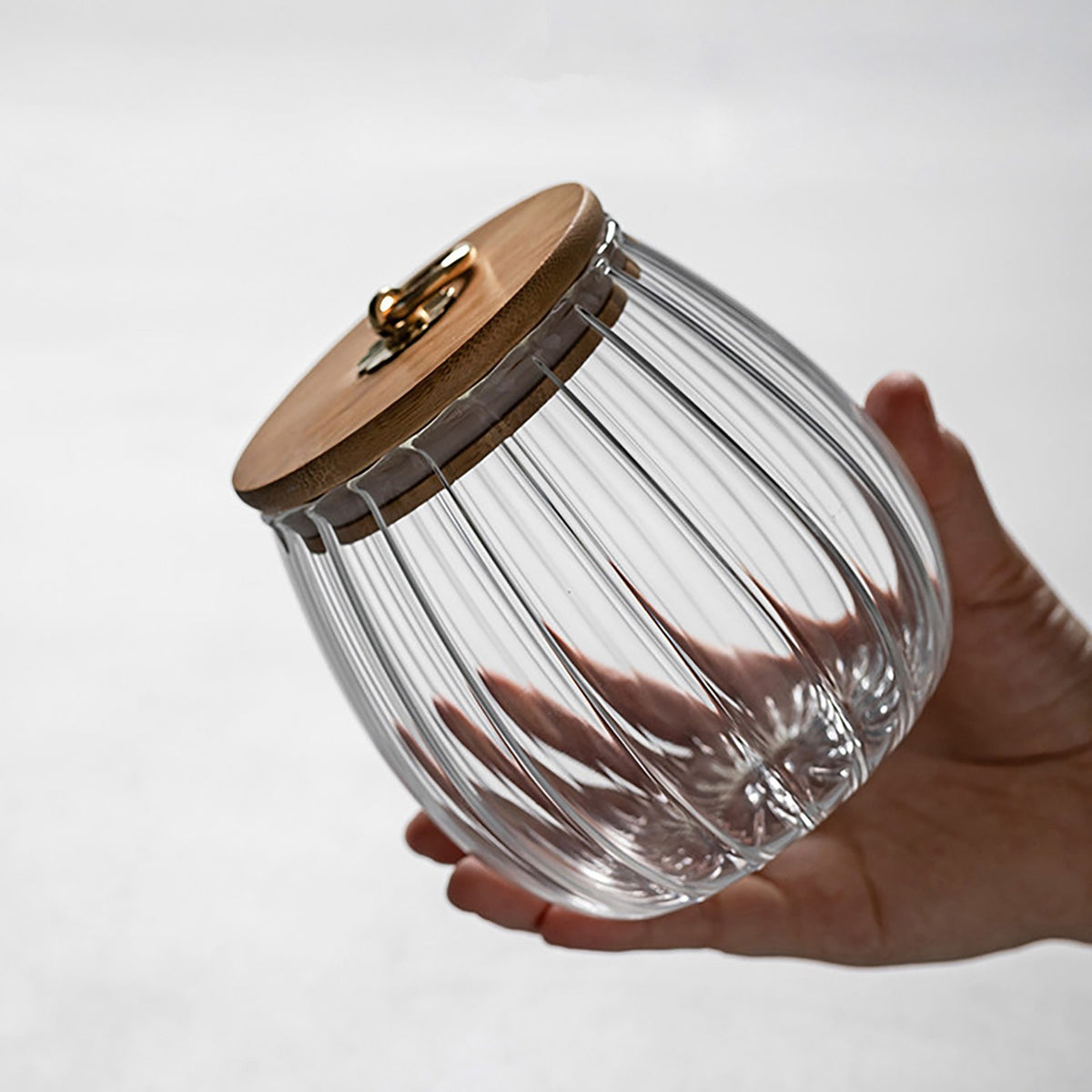 Sugar Containers With Bamboo Lids,Glass Coffee Canister Airtight Food Storage Jar With Lid, Candy Glass Canister Decorative Jars For Food Sugar Coffee Beans Tea, Coffee Bar Accessories B