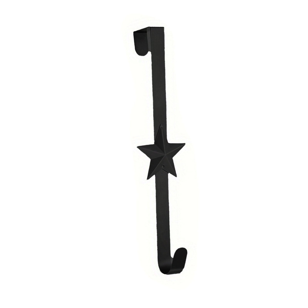 15 Inch Wreath Hanger for Front Door Decoration, Long Metal Halloween Christmas Wreath Decoration Hook, Over The Door Single Hook Door Hook for Hanging Clothes Towels Coats 14.7" Black