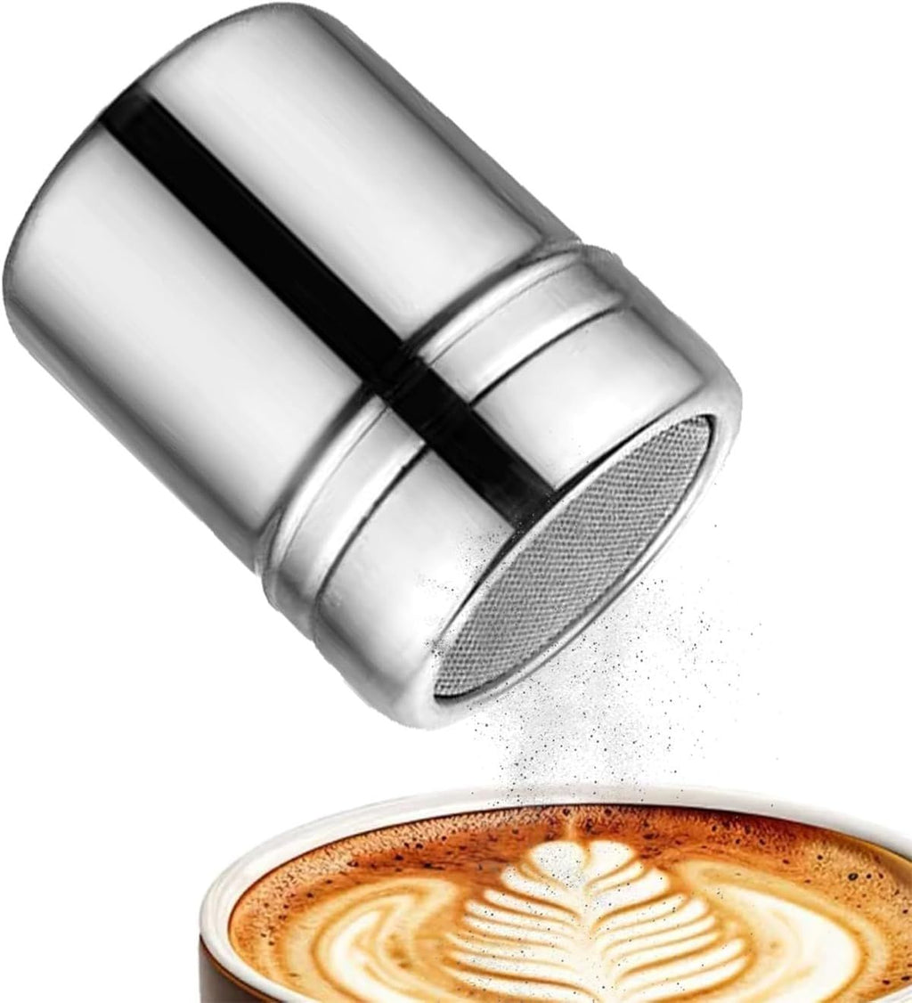 Stainless Steel Chocolate/Icing Sugar/Cocoa Powder/ Shaker Duster Coffee Stencils Cappuccino Latte Art, 6.5*8cm