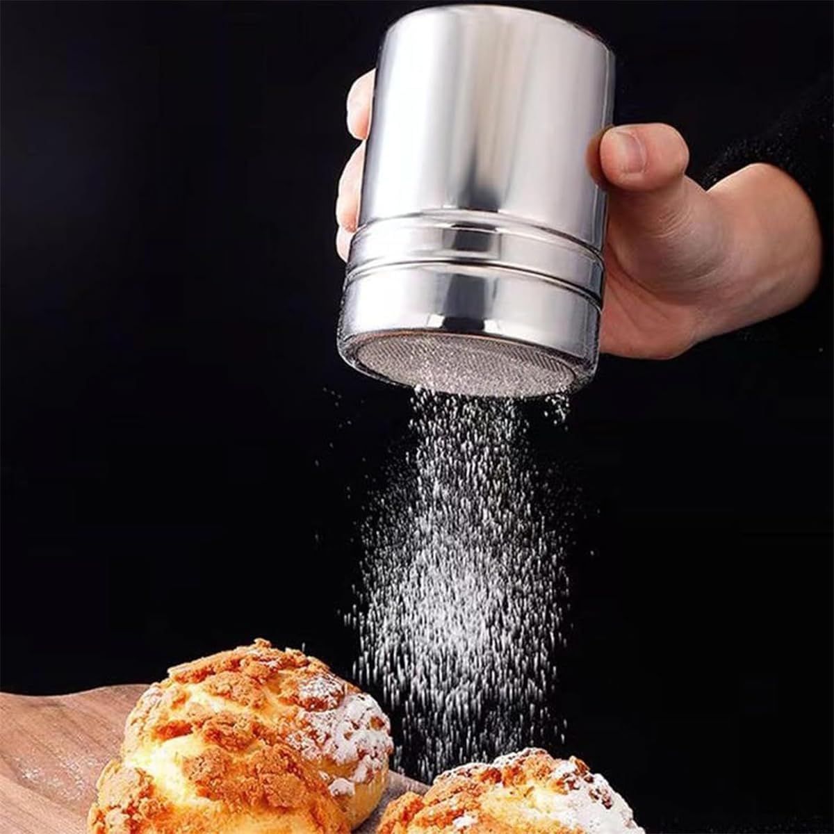 Stainless Steel Chocolate/Icing Sugar/Cocoa Powder/ Shaker Duster Coffee Stencils Cappuccino Latte Art, 6.5*8cm