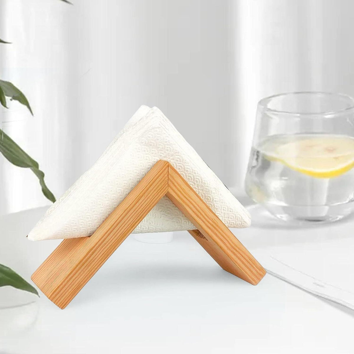 Wood Coffee Paper Storage Rack, Modern and Stylish Design Coffee Accessories, Natural Colors, coffee Bar Decor