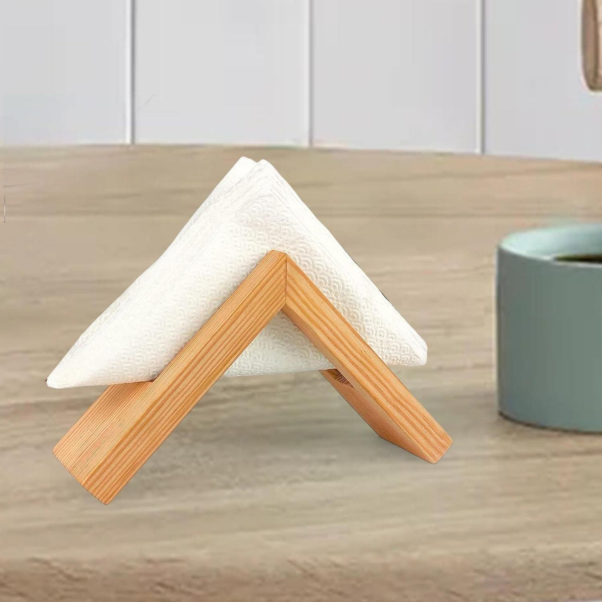 Wood Coffee Paper Storage Rack, Modern and Stylish Design Coffee Accessories, Natural Colors, coffee Bar Decor