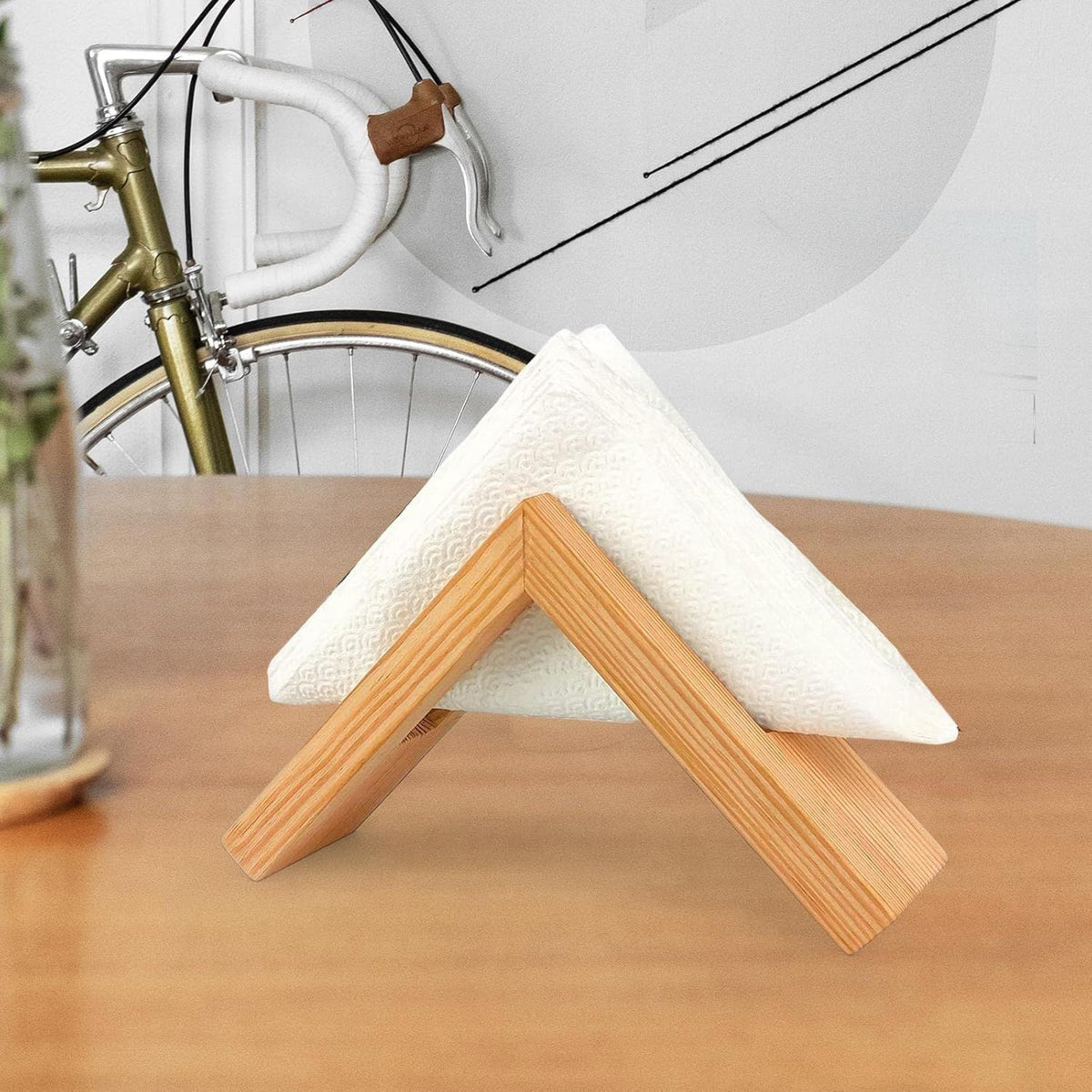 Wood Coffee Paper Storage Rack, Modern and Stylish Design Coffee Accessories, Natural Colors, coffee Bar Decor