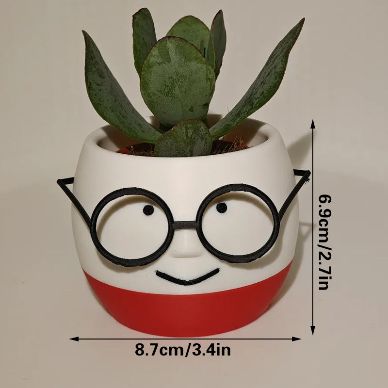 Simple and adorable 3D printed glass flower pots—decorate your home with them! White and yellow, single piece.