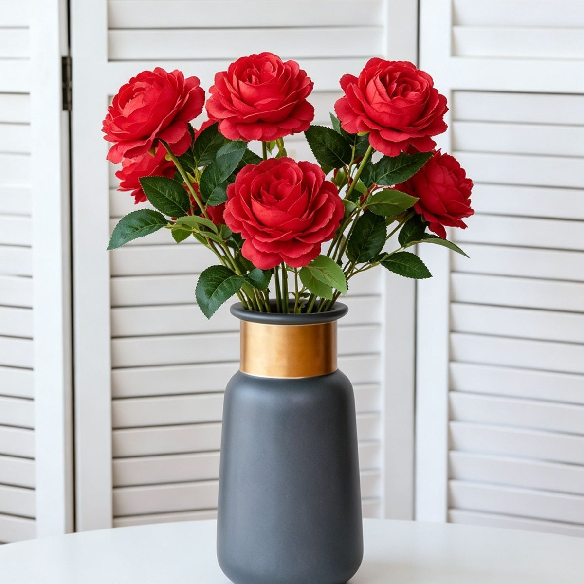 Artificial Red French Peony, Warm Decor, 2 Pack