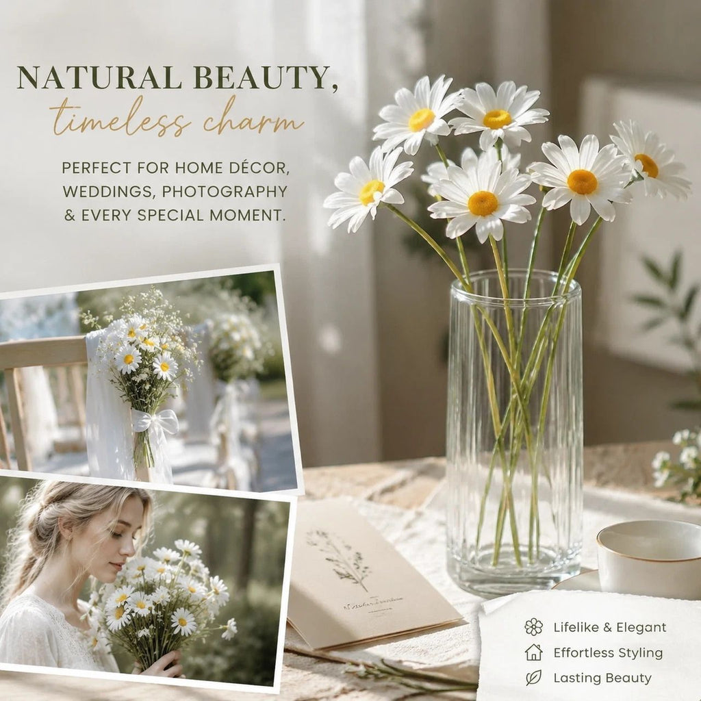 Outback Rural Floral Decor, Artificial Chamomile For Warm Australian Backyard Styling 30 pcs