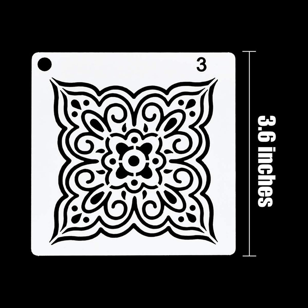 36 Pack Mandala Stencils (3.6x3.6 Inch) Dotting Painting Template Stencil Set for Perfect DIY Art Projects Wood Wall Floor Fabric Furniture Tile Christmas Gift (Reusable)