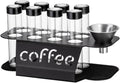 Coffee Bean Storage Containers - 8-pack Glass Jars for Storing Coffee Beans - Transparent Storage Containers, Reagent Racks, One-Way Valve - Portable Storage Jars