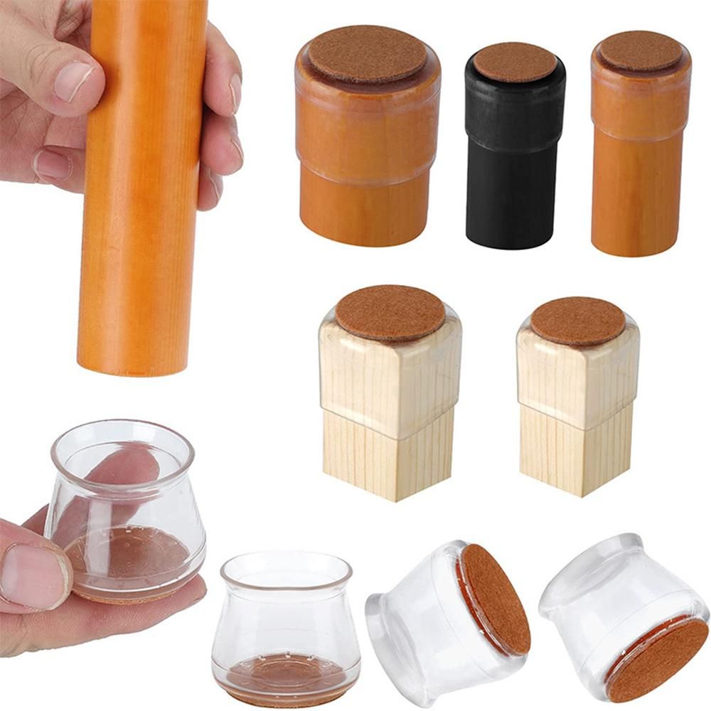 16pcs Chair Leg Floor Protectors Silicone Furniture Sliders for Chair Foot for Hardwood Floors