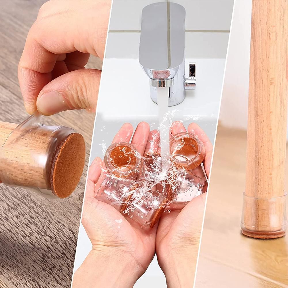 16pcs Chair Leg Floor Protectors Silicone Furniture Sliders for Chair Foot for Hardwood Floors