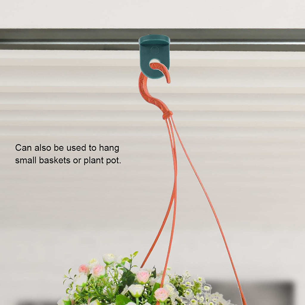 50 PCS Plastic Greenhouse Hook Plant Flower Hanger (Green)