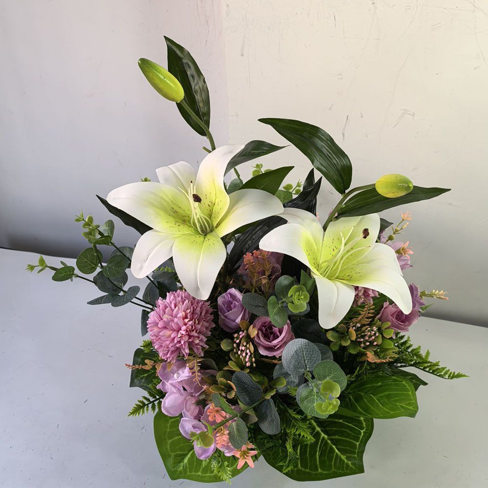 Artificial Lily Floral Arrangement Home Decor Garden Decor Australian Home - Multi-color - Size 13