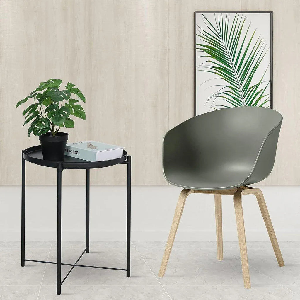 Small Coffee Table Simple Tray Mini Round Table Compact Side Table Living Room