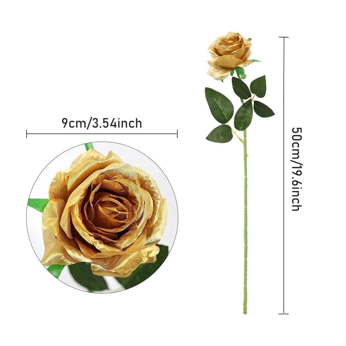 10pcs Artificial Silk Simulation Rose Flowers - Wedding Party Home Decorations - Red