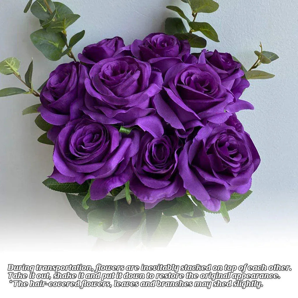 10pcs Artificial Silk Simulation Rose Flowers - Wedding Party Home Decorations - Red