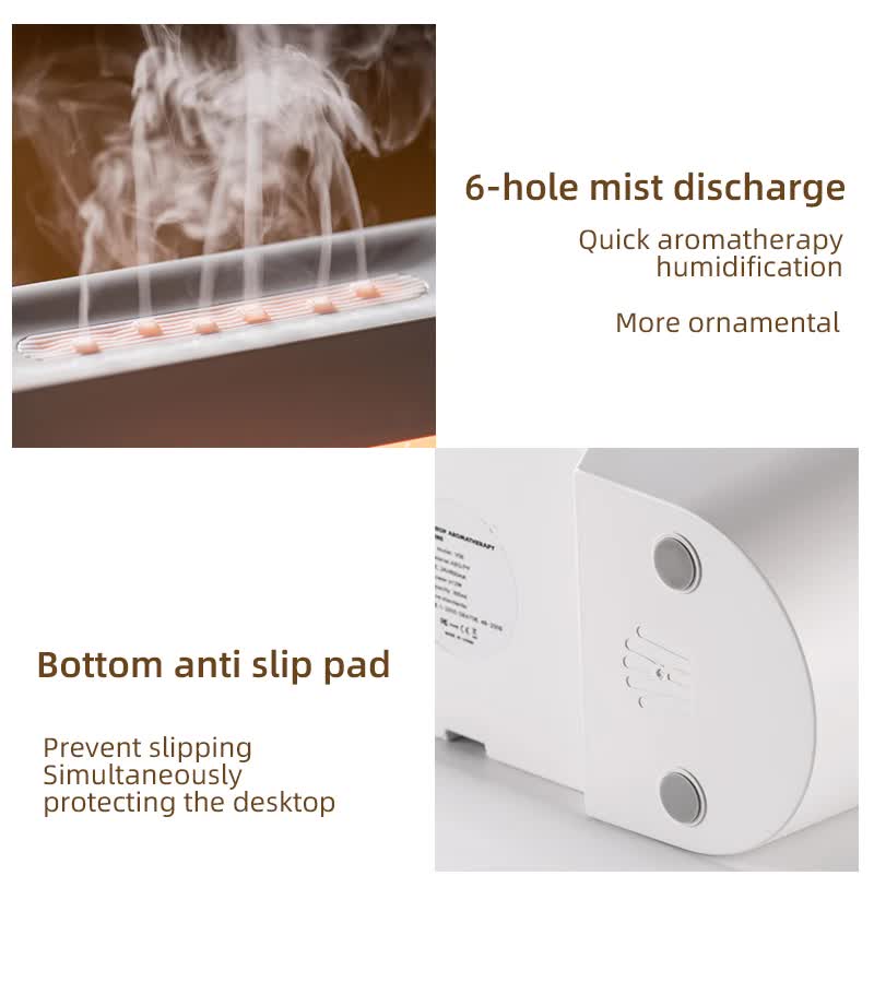 Black 300ml Ultrasonic Aroma Diffuser with Cracked Light Design - Cool Mist Humidifier for Home and Office