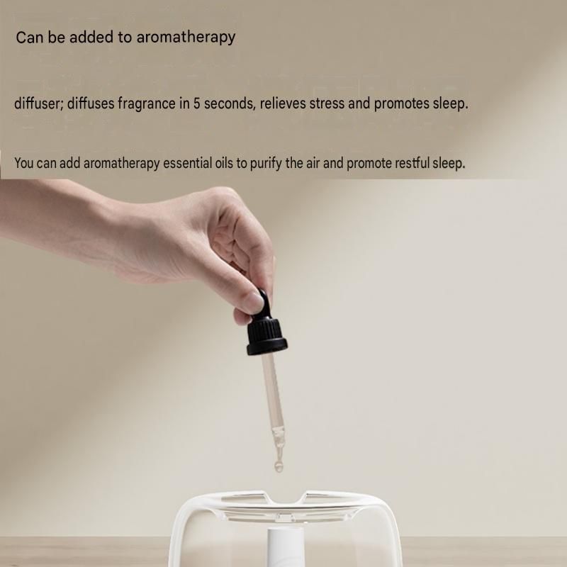 White 650ML USB Mini Humidifier with Aromatherapy Function, Cool Mist Air Humidifier for Bedroom, Home Office, Quiet Large Mist Output Diffuser with Night Light