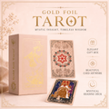 Gold Foil Tarot Deck Rose Seasons Boxed Set Waterproof PVC Plastic 78-Card Waite Tarot Cards, Full Colour Printed Divination Oracle Deck, Rose Seasons Gift Box, Collectible Tarot Card Set