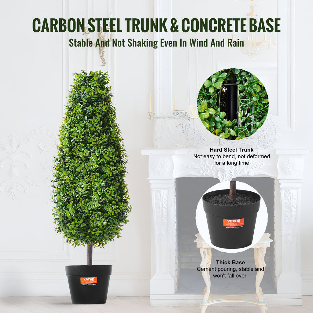 2 Pack 91.4cm Artificial Boxwood Topiary Tree Faux Plant UV Decor In/Outdoor