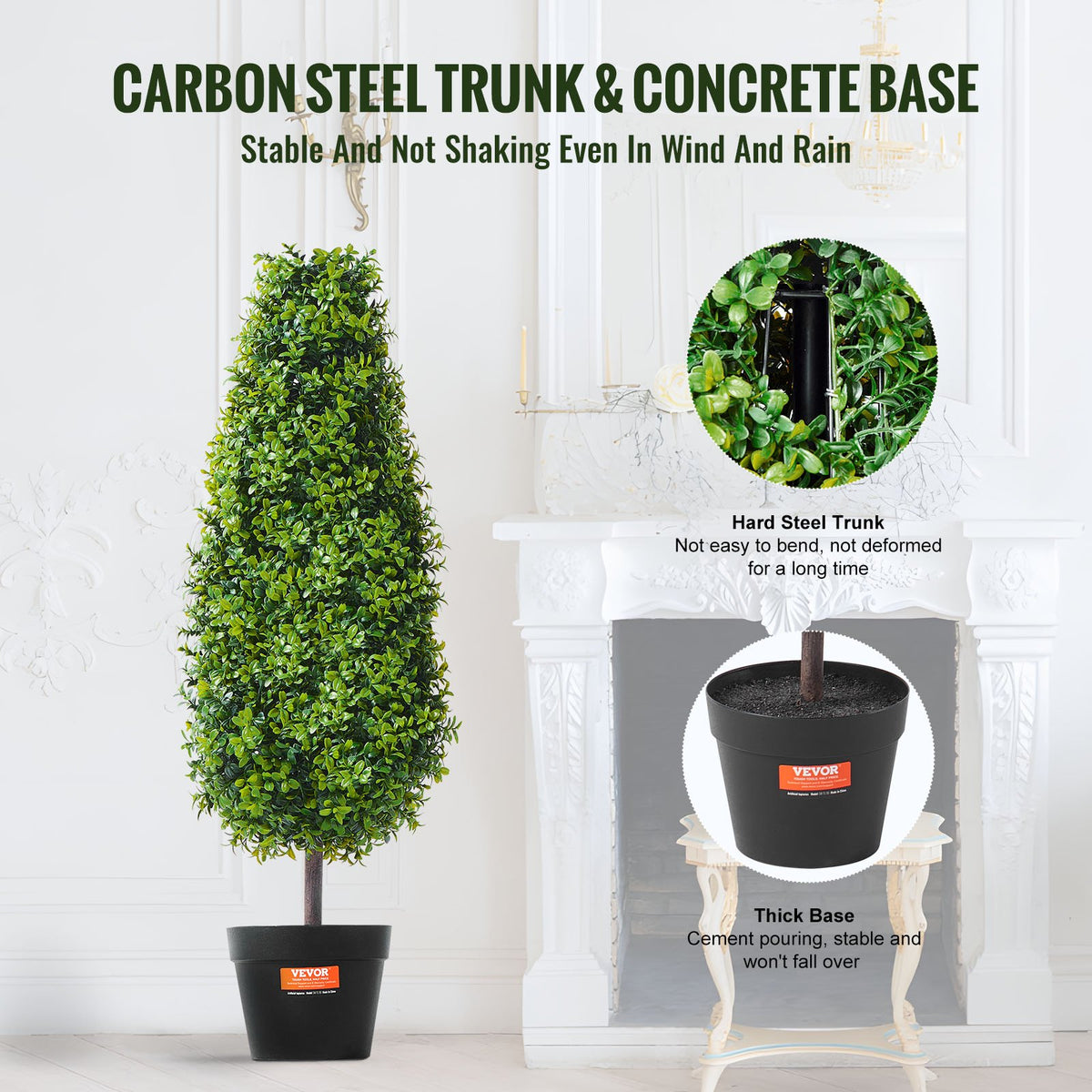 2 Pack 91.4cm Artificial Boxwood Topiary Tree Faux Plant UV Decor In/Outdoor